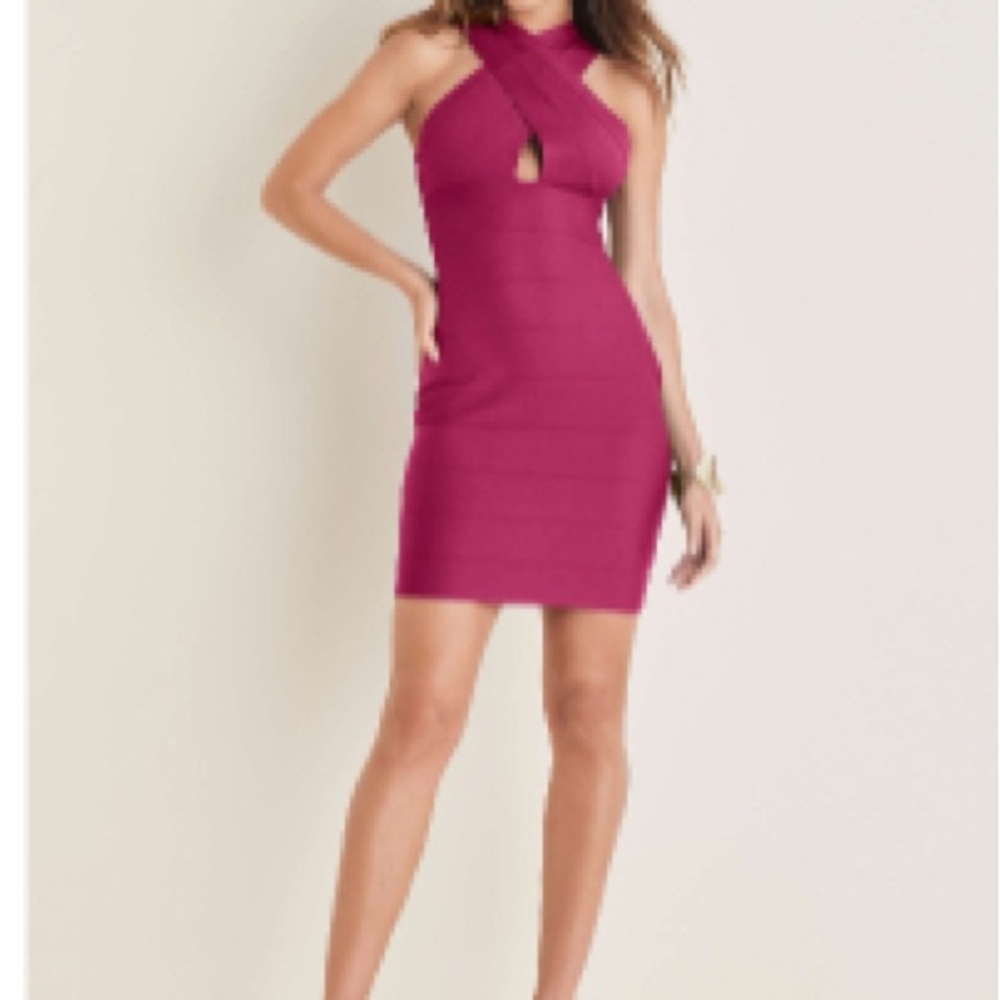 Elegant Pink Halter Dress